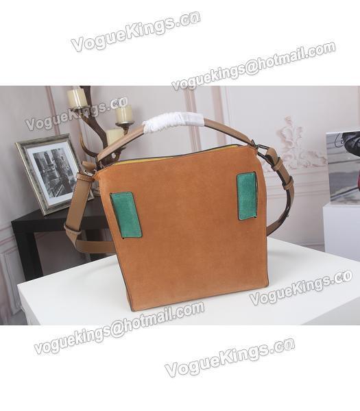 Boyy Original Suede Leather Buckle Belt Small Tote Bag Light Coffee&Green-4