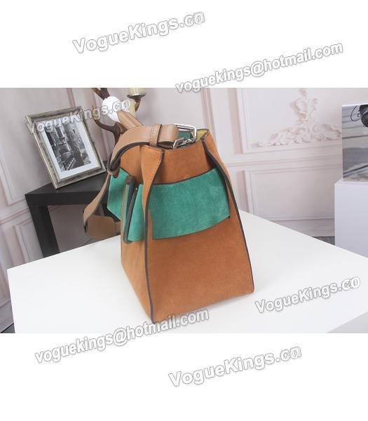 Boyy Original Suede Leather Buckle Belt Small Tote Bag Light Coffee&Green-5