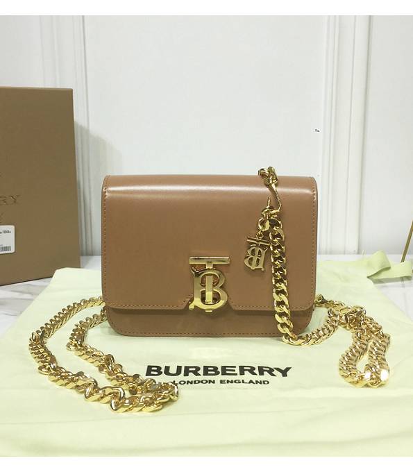Burberry Apricot Original Smooth Leather Golden Chain Shoulder Bag