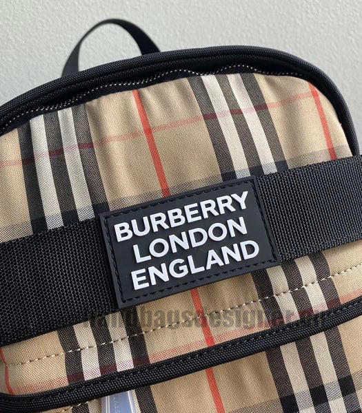 Burberry Apricot Vintage Nylon Check Panel Nevis Large Backpack-5