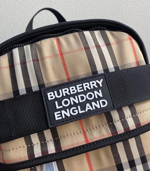 Burberry Apricot Vintage Nylon Check Panel Nevis Large Backpack-5