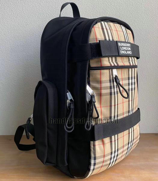 Burberry Apricot Vintage Nylon Check Panel Nevis Large Backpack-7