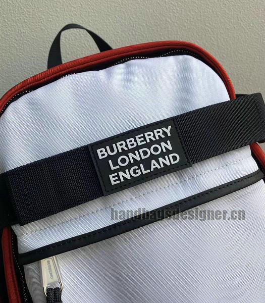 Burberry Colour Block Nevis White Nylon Large Backpack-6