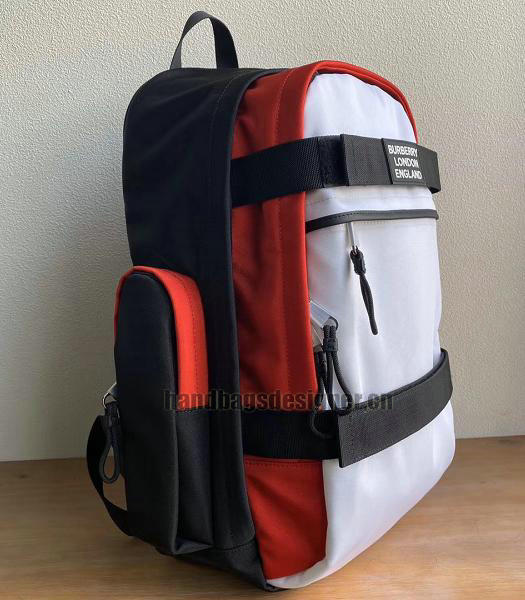 Burberry Colour Block Nevis White Nylon Large Backpack-7