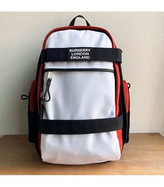 Burberry Colour Block Nevis White Nylon Large Backpack