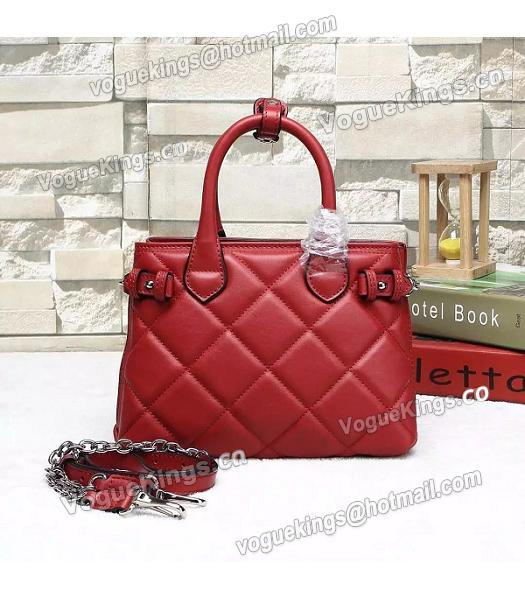 Burberry Heritage Archive Original Calfskin Leather Small Tote Bag Red-3