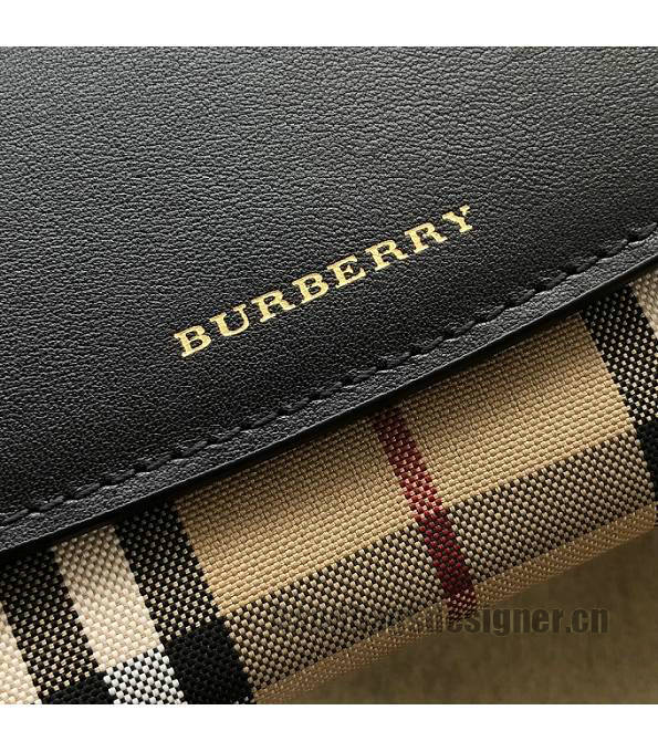 Burberry Horseferry Vintage Check With Black Original Smooth Leather Wallet With Golden Chain-4