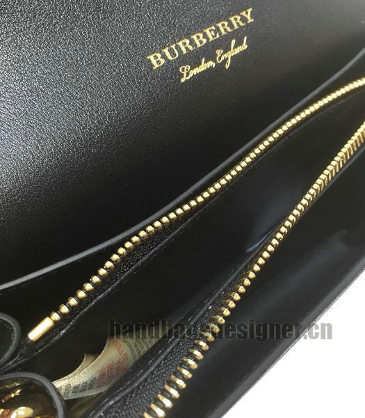 Burberry House Check Canvas With Black Original Real Leather Small Buckle Bag-1