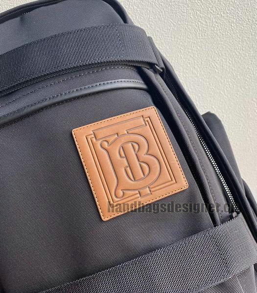 Burberry Monogram Motif Applique Black Nylon Nevis Large Backpack-4