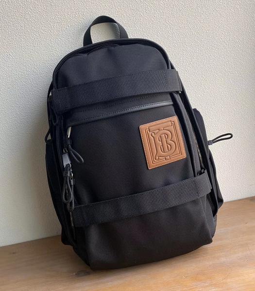 Burberry Monogram Motif Applique Black Nylon Nevis Large Backpack-8