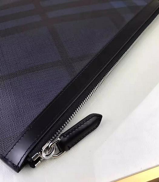 Burberry New Style Checks Zipper Pouch Dark Blue-2