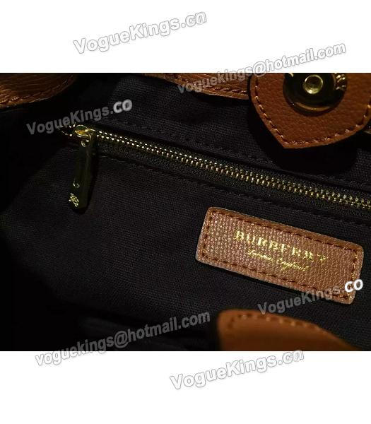 Burberry Original Calfskin Leather House Shoulder Bag Brown-7