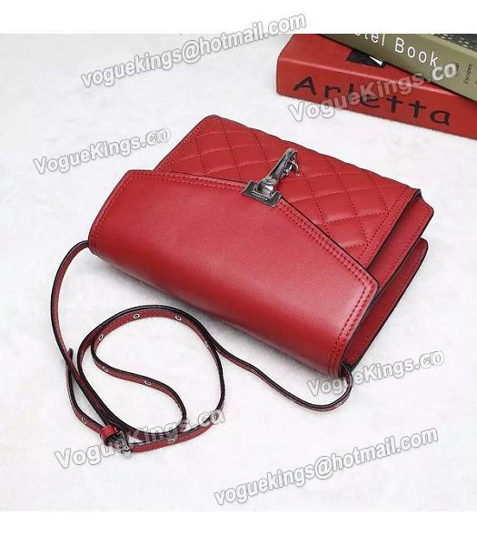 Burberry Original Calfskin Leather Quilted Shoulder Bag Red-6