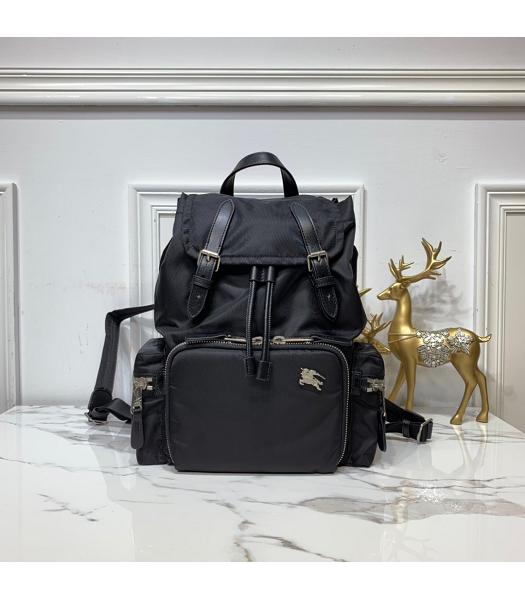 Burberry Original Nylon Backpack With Black Leather