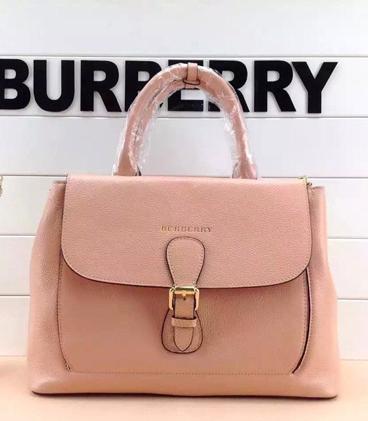 Burberry The Medium Saddle Bag Pink Calfskin Leather