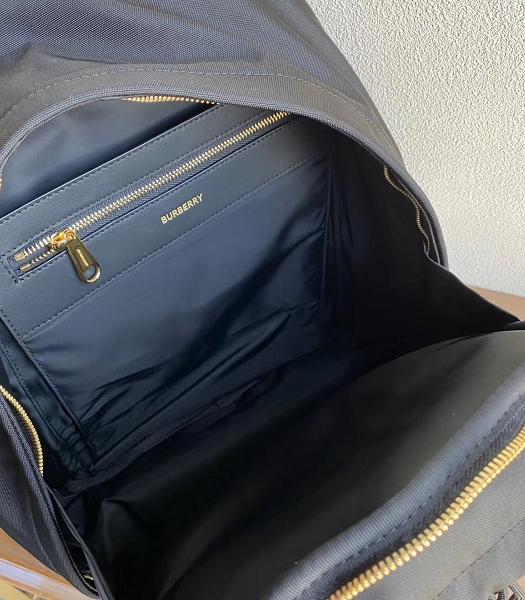 Burberry Vintage Black Nylon Check Panel Nevis Medium Backpack-1