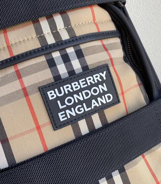Burberry Vintage Black Nylon Check Panel Nevis Medium Backpack-6