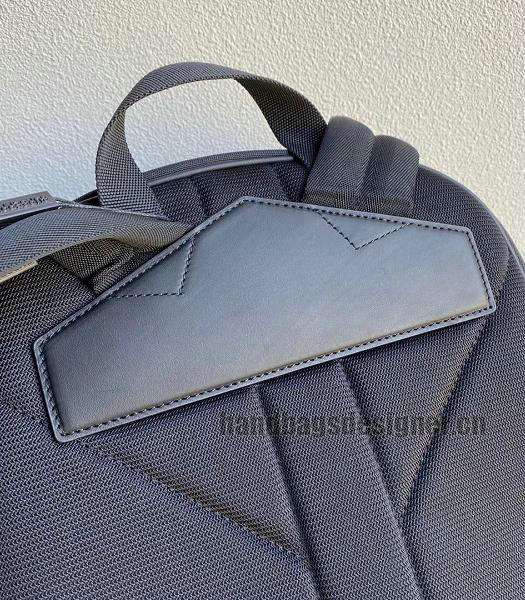 Burberry Vintage Black Nylon Check Panel Nevis Medium Backpack-4