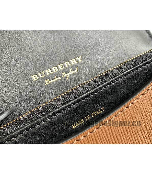 Burberry Vintage Check Canvas With Brown Original Leather Small Buckle Crossbody Bag-1