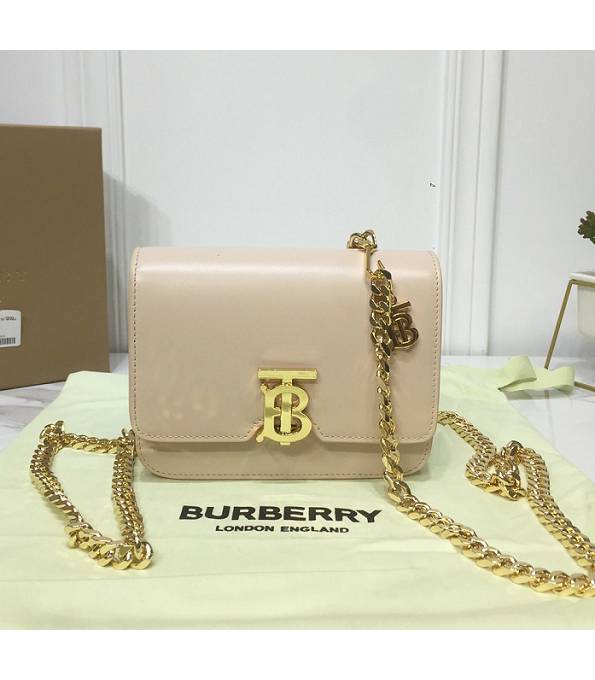 Burberry White Original Smooth Leather Golden Chain Shoulder Bag