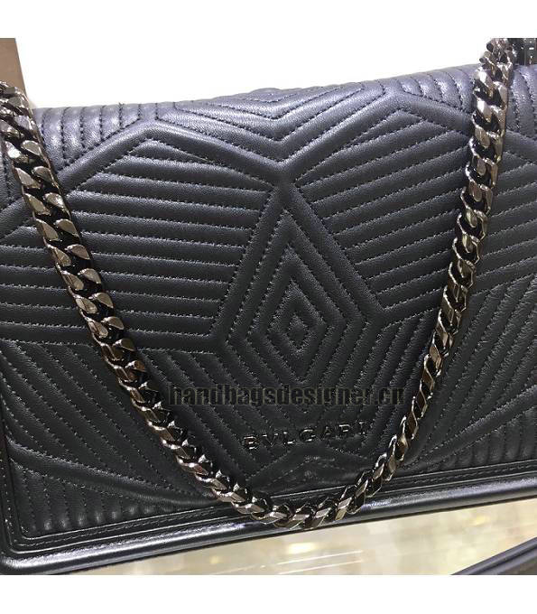 Bvlgari Black Original Quilted Calfskin Leather Serpenti Diamond Blast Small Bag-4