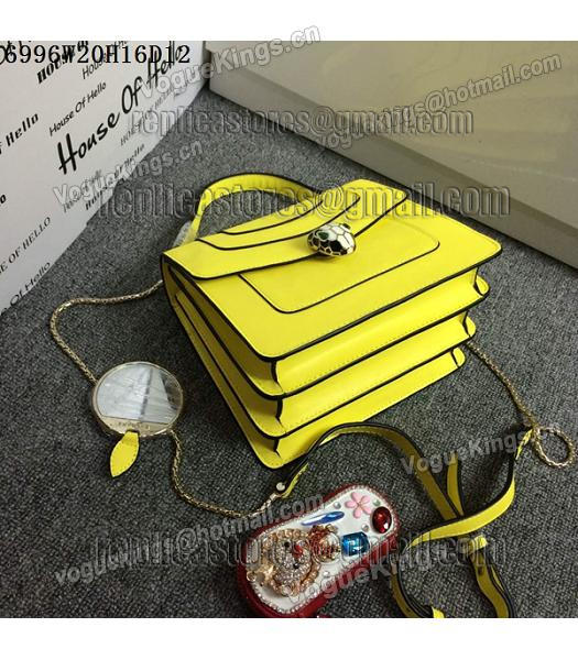 Bvlgari Lemon Yellow Original Leather 20cm Chains Small Bag-1