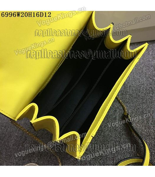 Bvlgari Lemon Yellow Original Leather 20cm Chains Small Bag-2