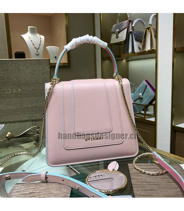 Bvlgari Light Pink/Pink Original Calfskin Leather 20cm Mini Tote Bag-3
