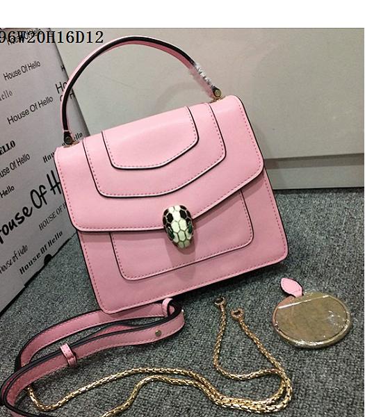 Bvlgari Pink Original Leather 20cm Chains Small Bag