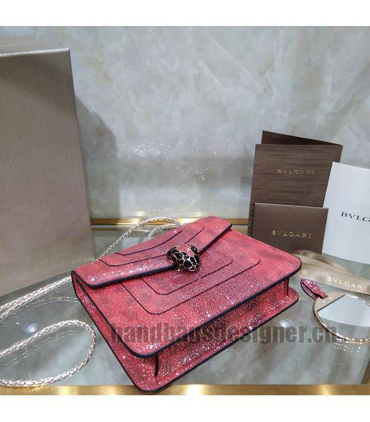 Bvlgari Real Python Leather Serpenti Forever 20cm Mini Bag Red-4