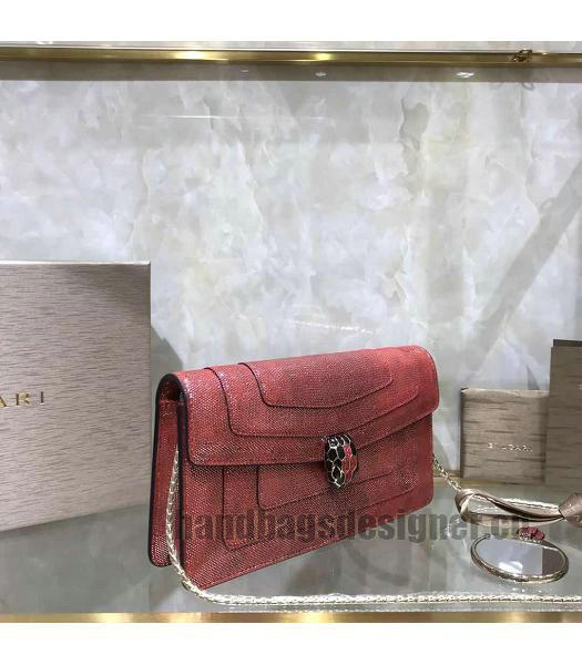 Bvlgari Real Python Leather Serpenti Forever 25cm Bag Red-2
