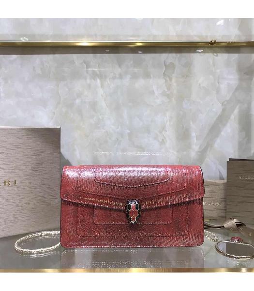 Bvlgari Real Python Leather Serpenti Forever 25cm Bag Red