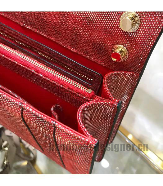 Bvlgari Real Python Leather Serpenti Forever 27cm Bag Red-7