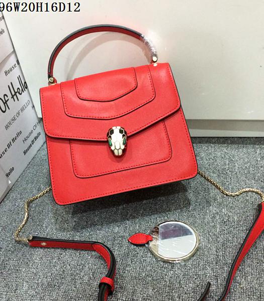 Bvlgari Red Original Leather 20cm Chains Small Bag