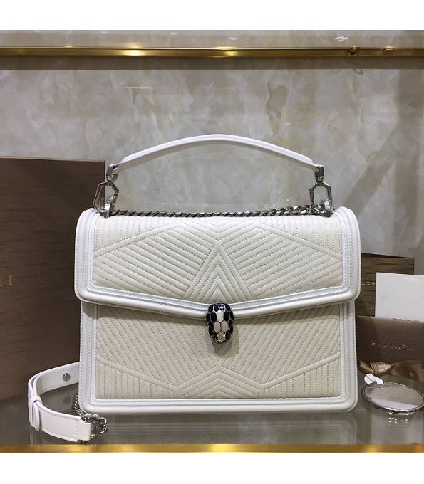 Bvlgari Serpenti Forever White Original Quilted Leather Shoulder Bag