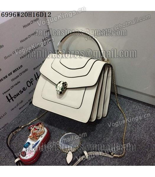 Bvlgari White Original Leather 20cm Chains Small Bag-3
