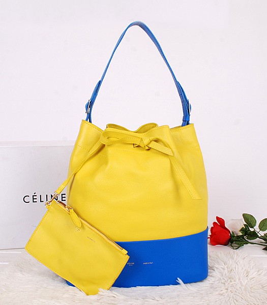 Celine 1:1 Original Leather Cross Body Bag 26321 Yellow/Blue