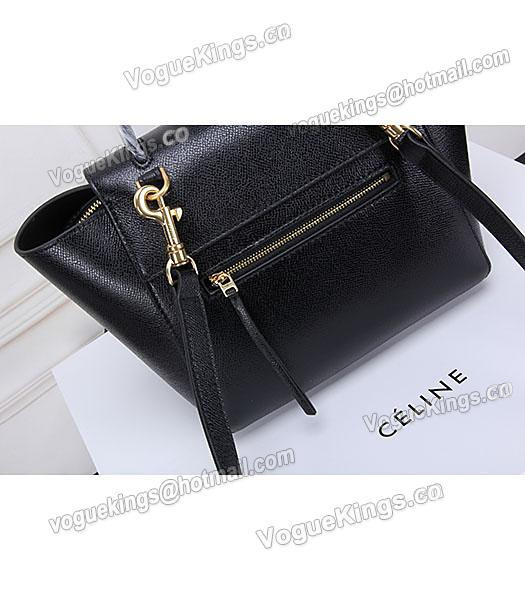 Celine Belt Black Leather Small Palmprint Tote Bag-4
