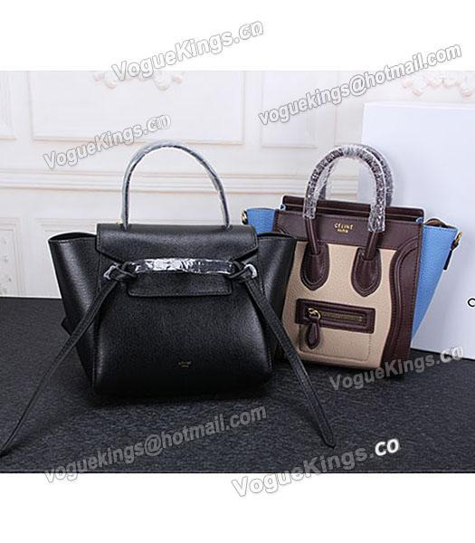 Celine Belt Black Leather Small Palmprint Tote Bag-7