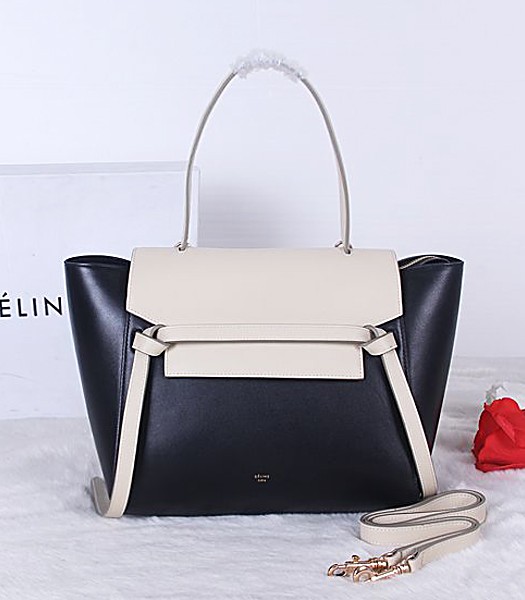 Celine Belt Original Leather Tote Bag 3346 In Offwhite/Black