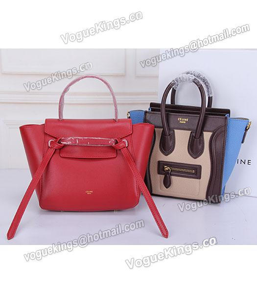 Celine Belt Red Leather Small Tote Bag-7