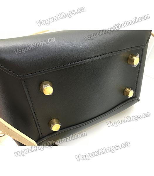 Celine Belt Small Tote Bag Offwhite&Black Leather-6