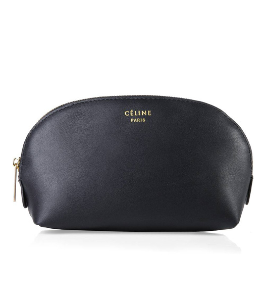 Celine Black Original Leather Cosmetic Bag