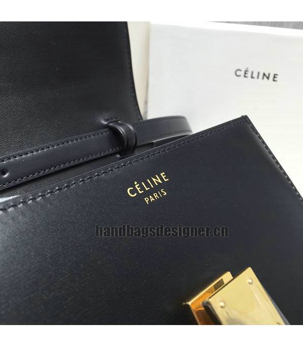 Celine Black Original Plain Veins Leather Small Classic Box Bag-7