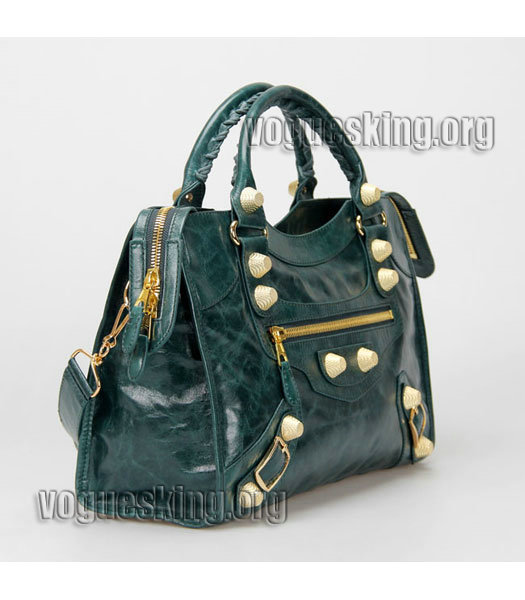 Celine Boston 30cm Smile Blue/Jujube Imported Leather Tote Bag-2