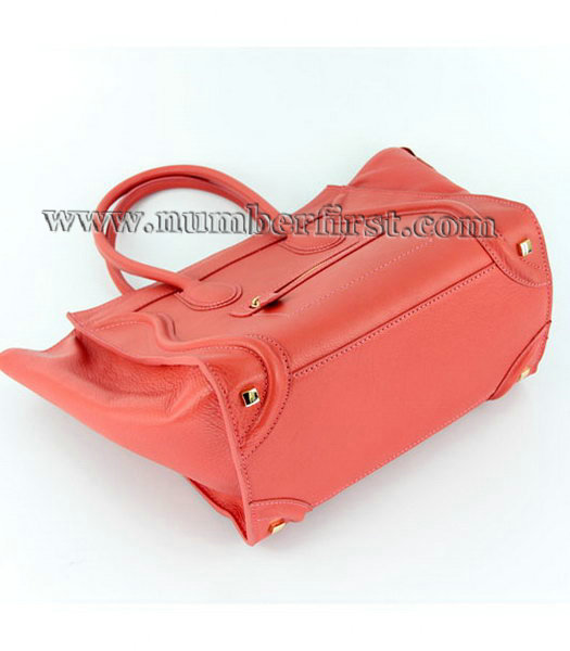 Celine Boston 30cm Smile Tote Handbag Dark Pink Leather-3
