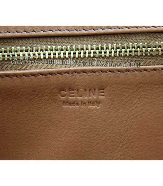 Celine Boston 30cm Smile Tote Handbag Light Coffee Oil Wax Leather-6