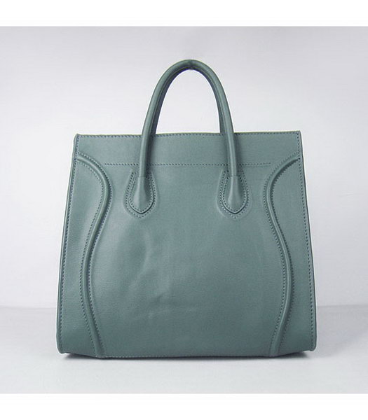 Celine Boston Smile Tote Handbag Dark Green Lambskin Leather-2