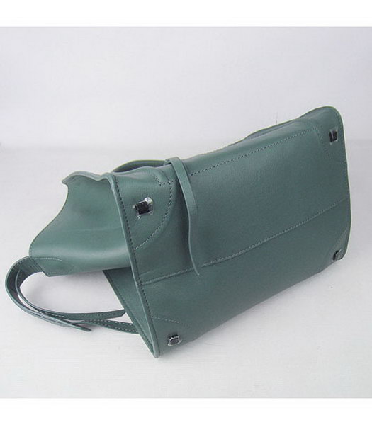 Celine Boston Smile Tote Handbag Dark Green Lambskin Leather-3