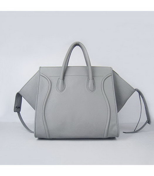 Celine Boston Smile Tote Handbag Grey Lambskin Leather-2